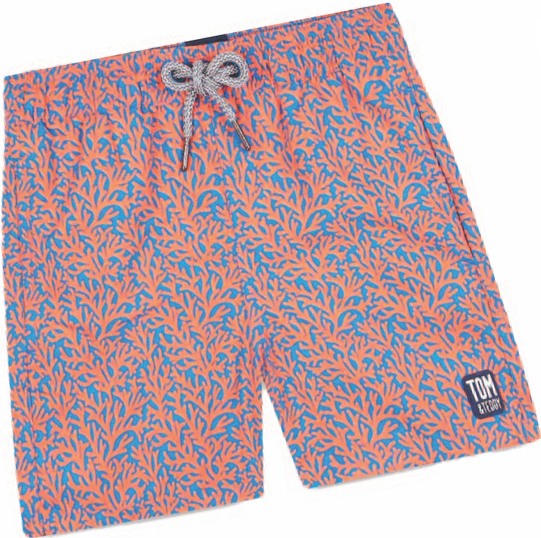 Tom & Teddy Boys’ Coral Print Swim Trunks